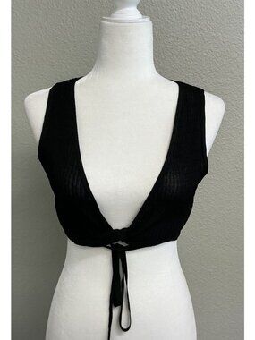 Monday Swimwear NWT Tie Front Crop Tank Florence Top Ribbed Size Medium